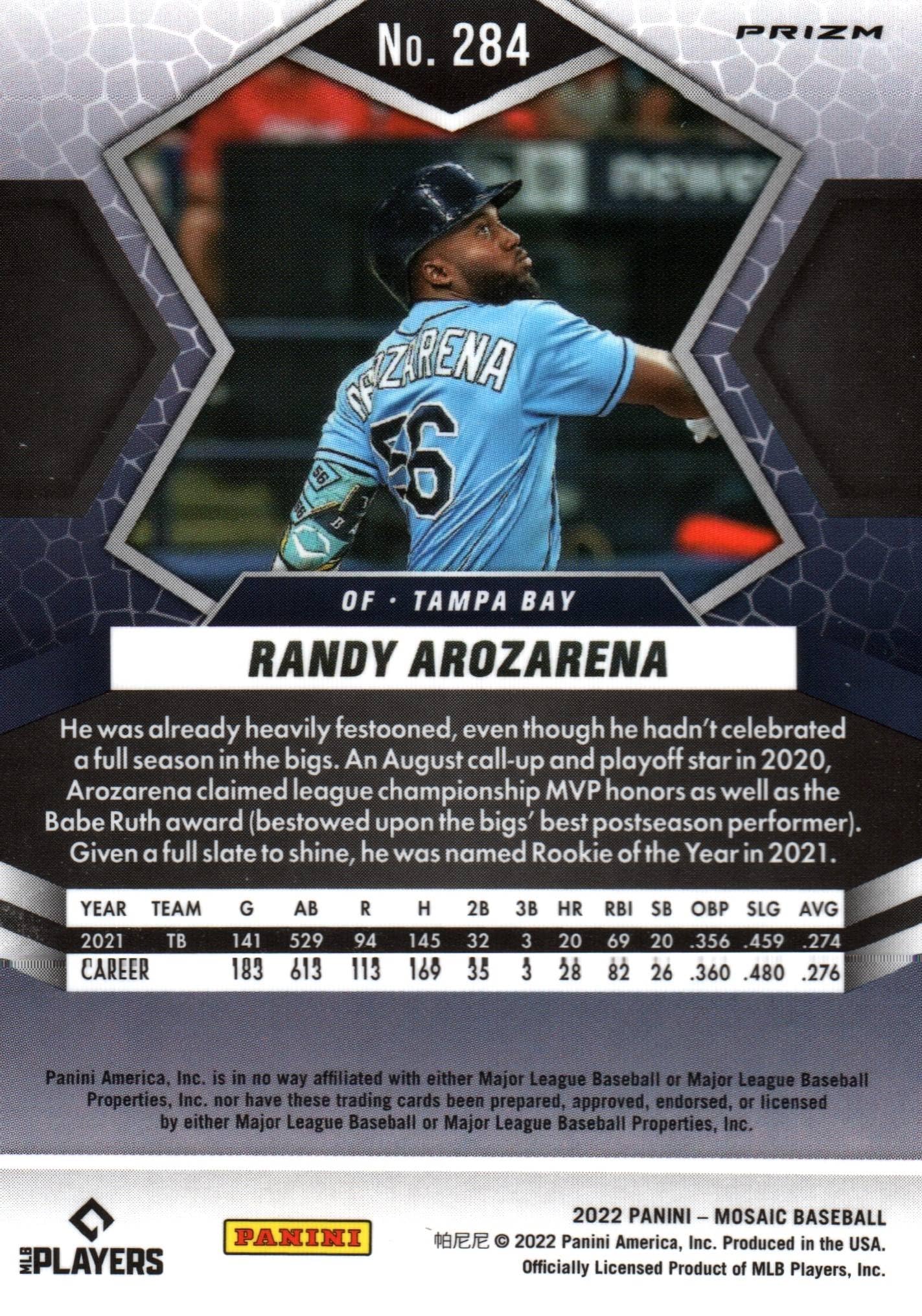 Amazon.com: Randy Arozarena Rookie Of The Year Blue Camo Rookie