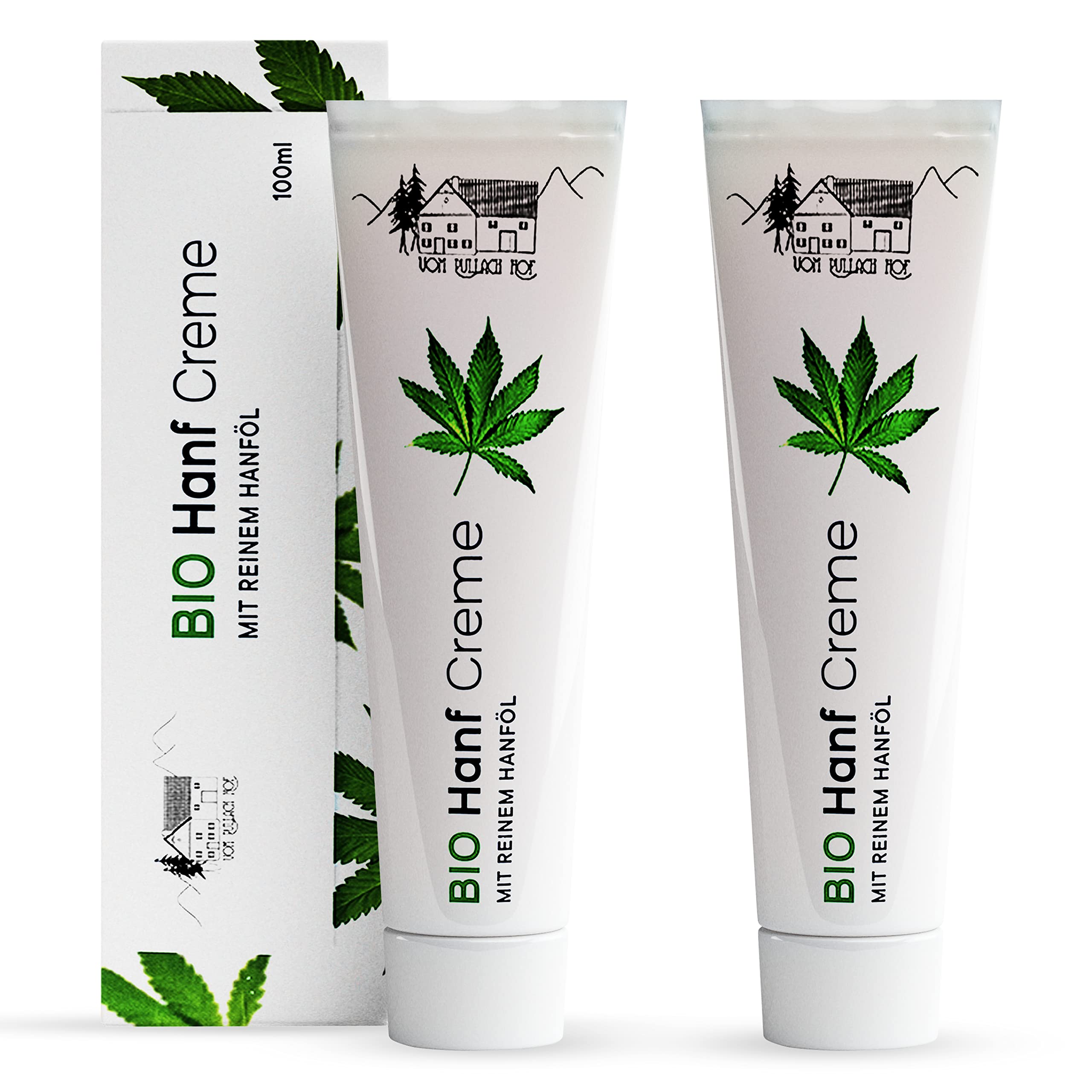 Crema Cáñamo Cannabidiol con Aceite de Semillas 2 x 100ML Crema Masaje de Aceite de Cáñamo para Espalda, Lumbares, Músculos, Rodillas, Cuello y Hombros. Fabricado en Alemania