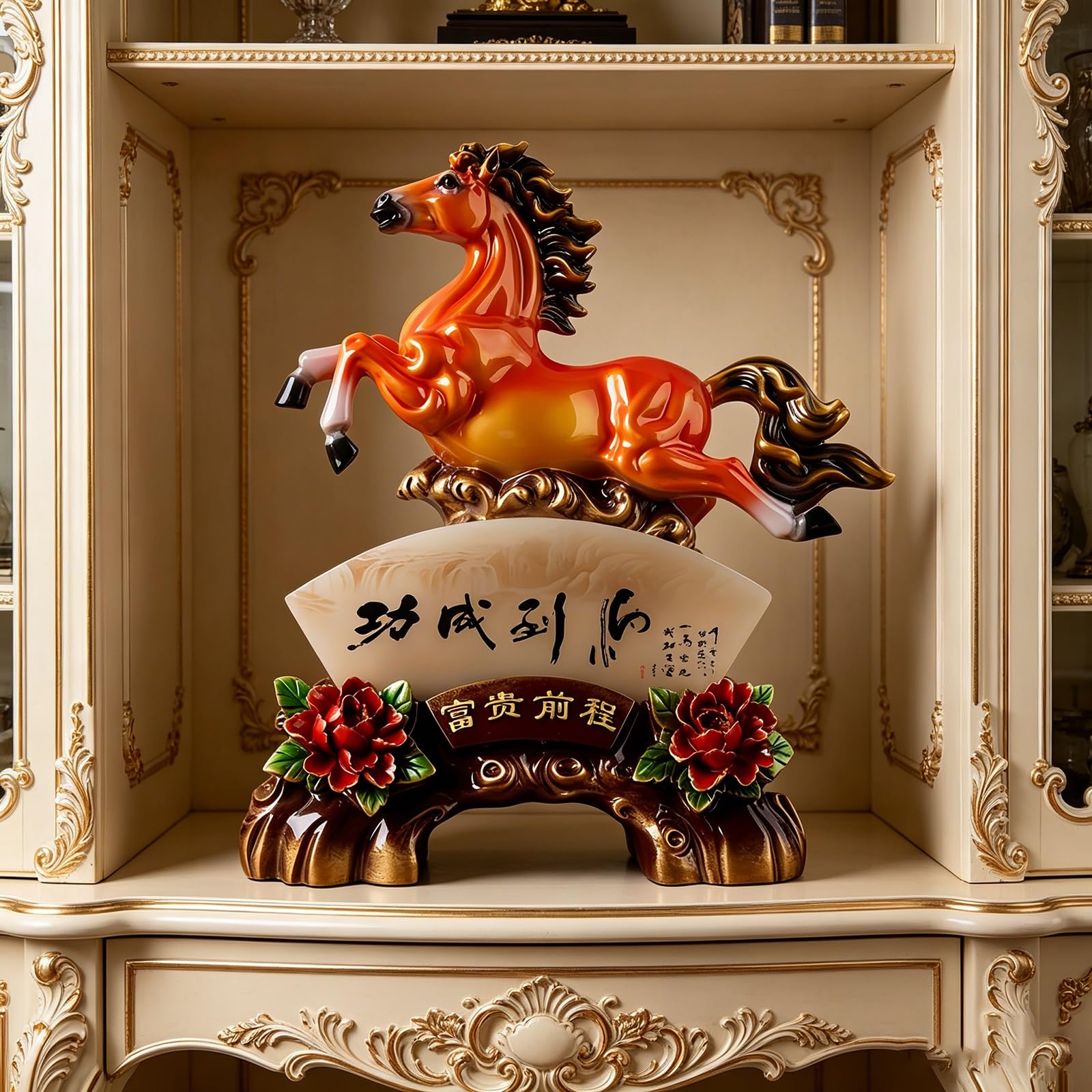 Statuetta di cavallo Feng Shui, statua in stile cinese per Capodanno lunare 2026, ideale per la decorazione della casa o dell'ufficio, ottimo regalo per nuovi inizi