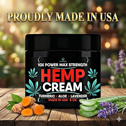 Miniatura 7 de Crema de cáñamo de máxima fuerza, alivio de loción de cáñamo de cuerpo completo, resultados instantáneos, lavanda, aloe, cúrcuma, dolores, músculos,