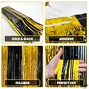 KatchOn, Xtralarge Black and Gold Streamers 2 Pack 2 Black and Gold Birthday Decorations Happy New Year Decorations 2024 Roaring 20s Decorations gallery image