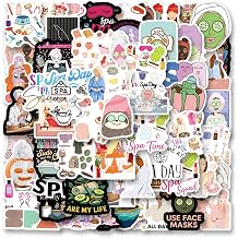 62pcs SPA Stickers Pack,Cute Cartoon Aesthetic Waterproof Stickers,Vinyl Art Water Bottle,Skateboard,Laptop,Phone,Journaling,Scrapbooking Decals