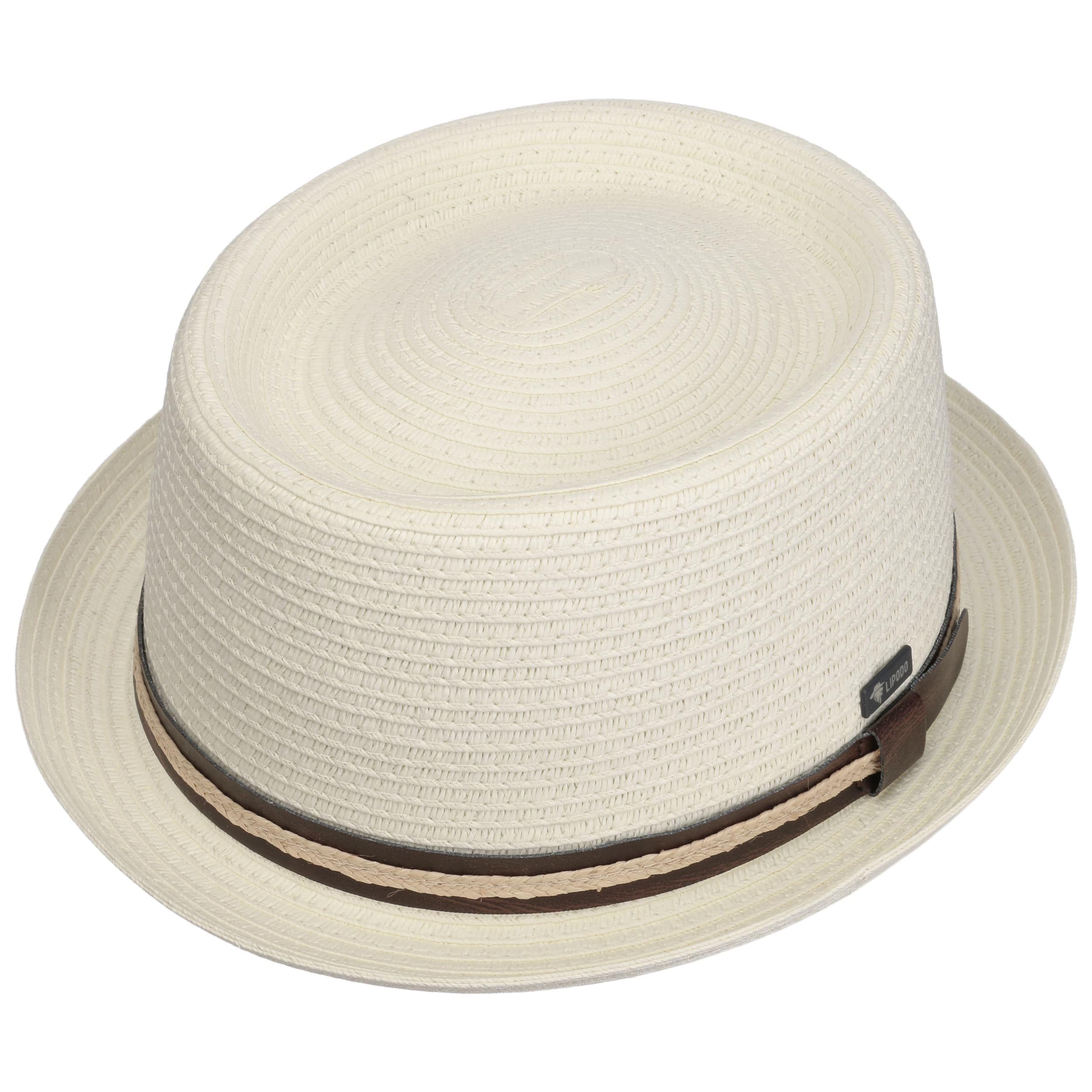 Lipodo CHAPEAUSHOP Carignano Pork Pie Chapeau de Paille Fabrique en Italie Homme Printemps Ete