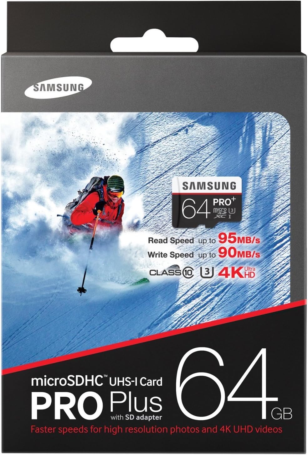 Samsung MB-MD64DA/AM Pro Plus 64GB MicroSDXC Memory Card - 95MB/s Read, 90MB/s Write
