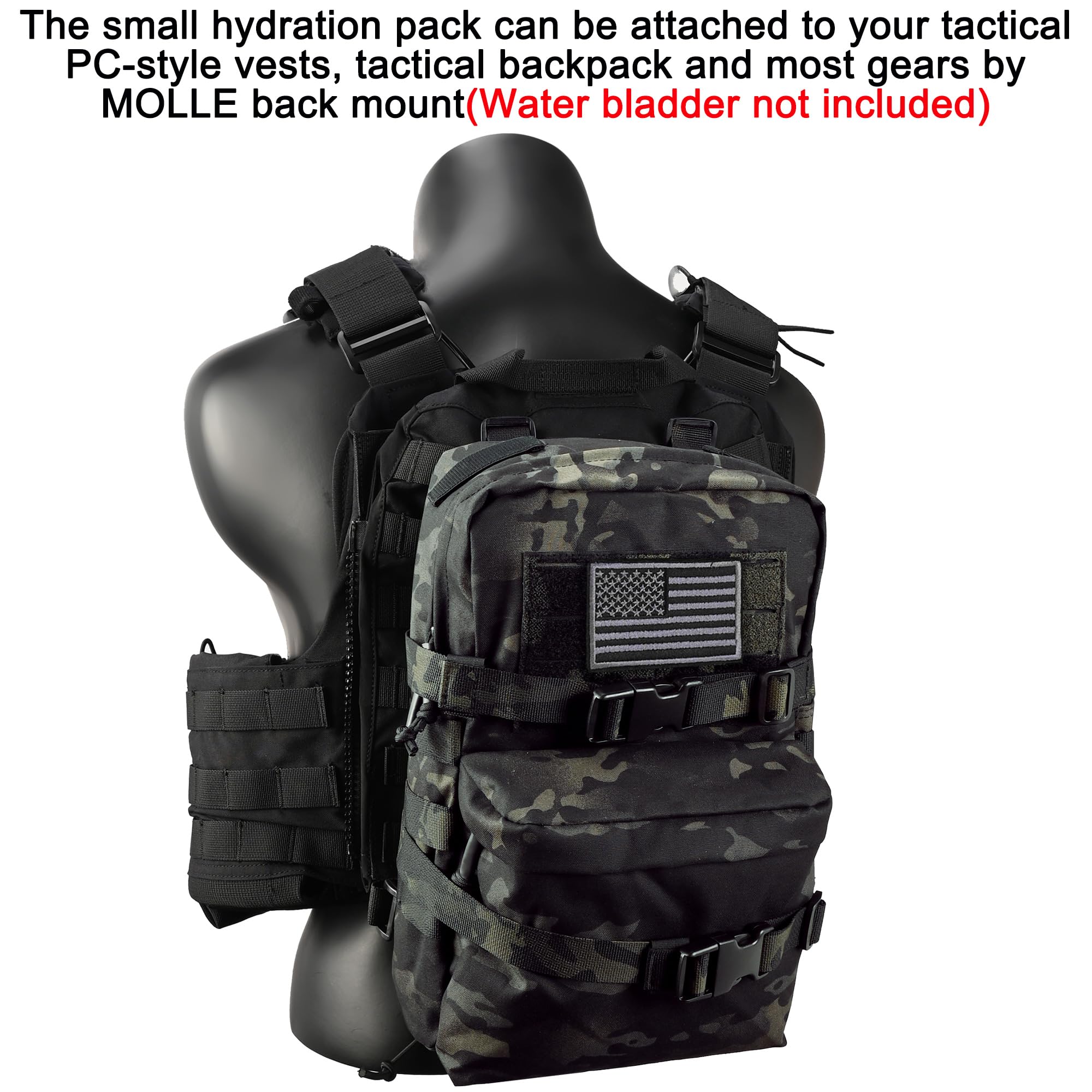 Amazon.co.jp: タクティカルミニMOLLEハイドレーションパック、MOLLE