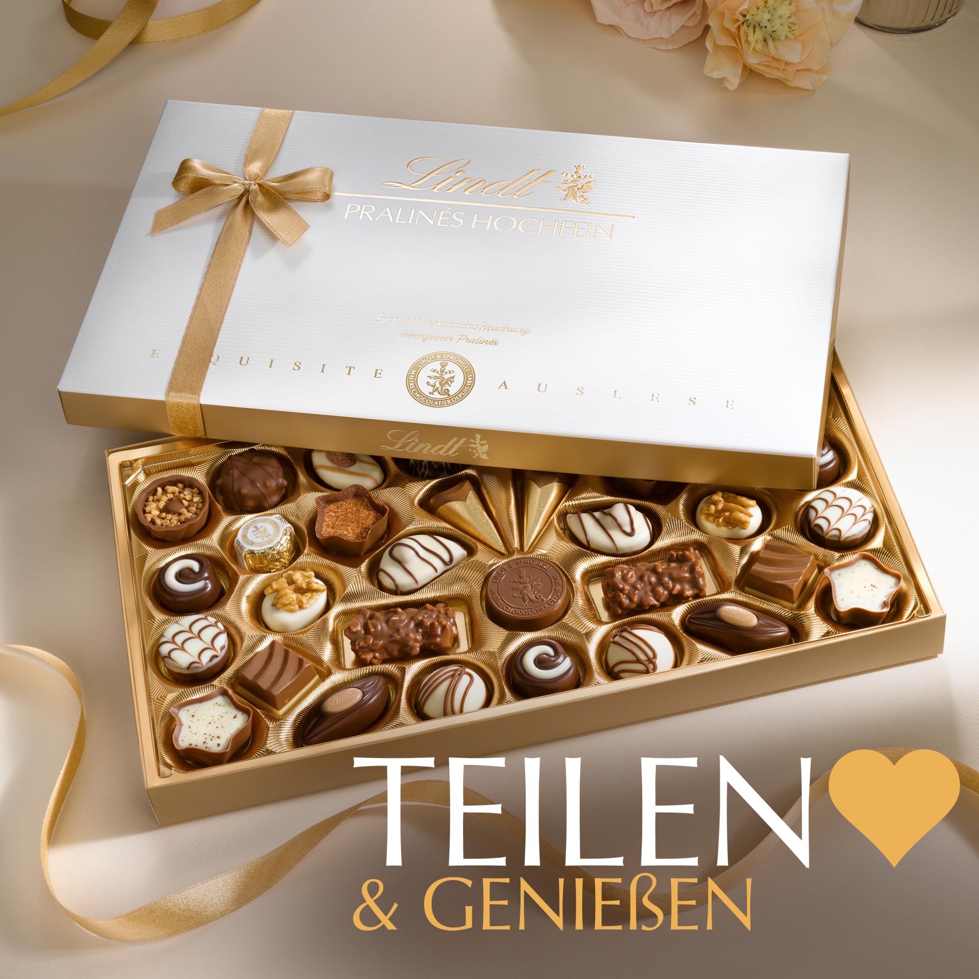 Lindt Schokolade | Pralinés Hochfein Schachtel | 200g | 20 Pralinen in 11 köstlichen Sorten, teilweise mit Alkohol | Pralinen-Schokoladen-Geschenk (Packung mit 5)