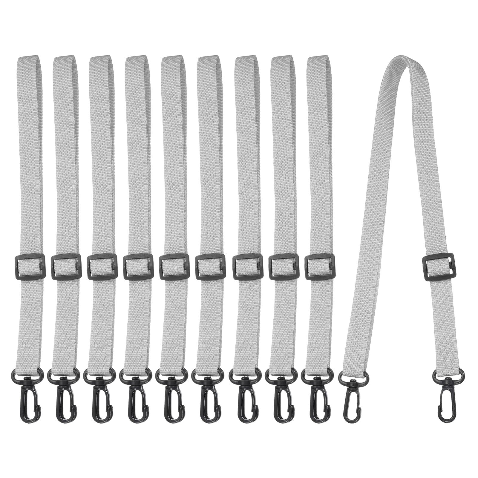 sourcing map Water Bottle Holder Lanyard, Polypropylene Water Bottle Sling Straps Adjustable Water Bottle Holder Shoulder for Outdoor Camping Walking, Gray/10 PCS(Black Buckle)