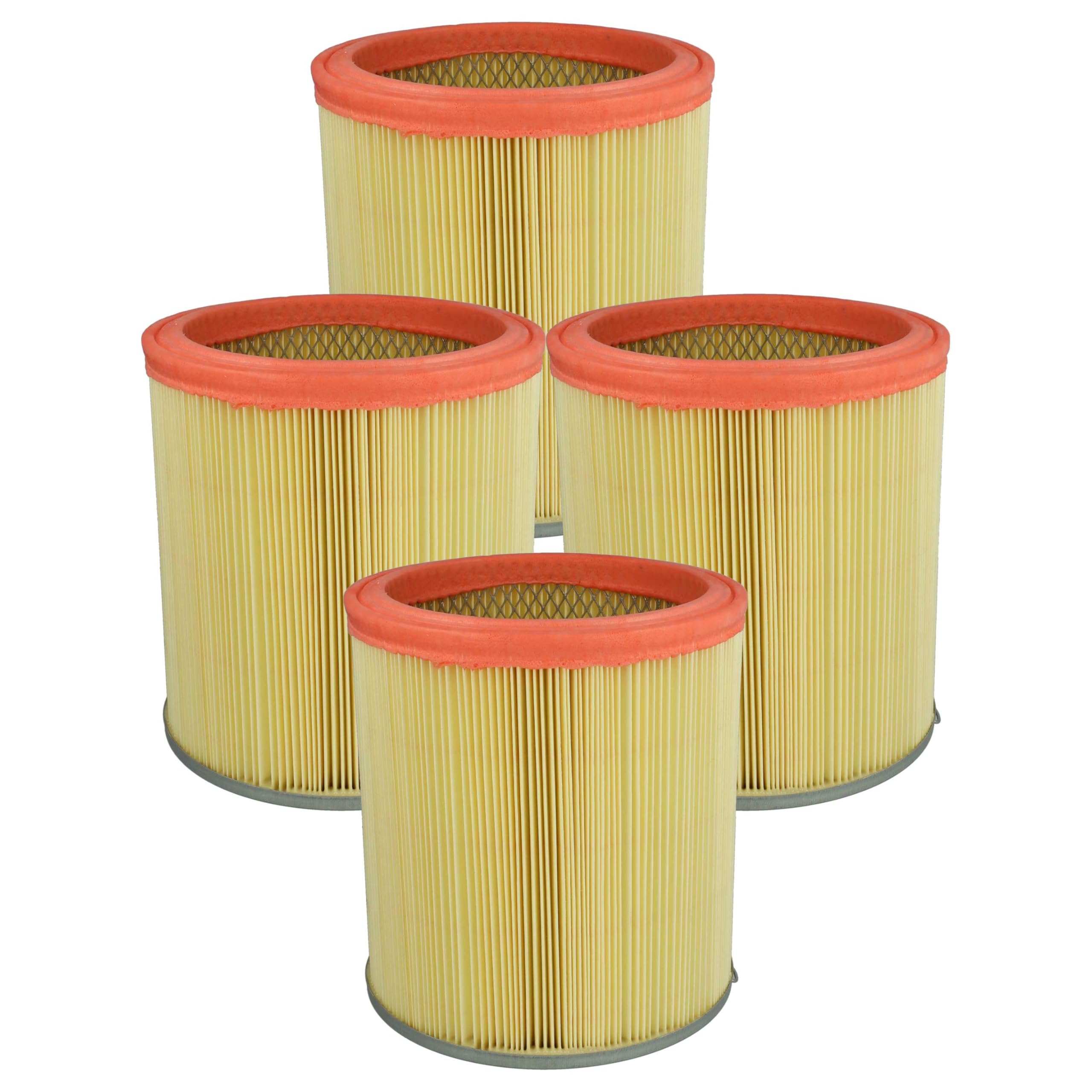vhbw 4x Filtro plisado reemplaza Rowenta ZR70 para aspiradora - amarillo naranja lavable