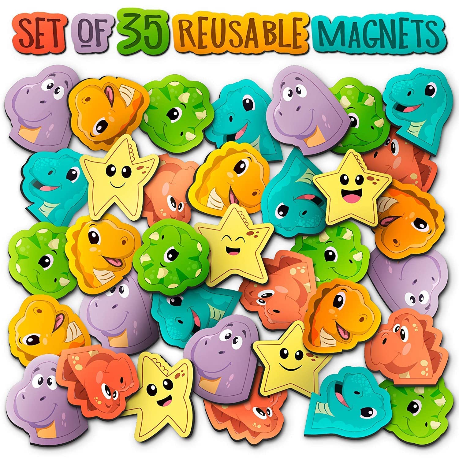 PUTSKA 35 Reusable Potty Training Reward Stickers for Potty Chart Refills for Boys and Girls - Dino Stickers