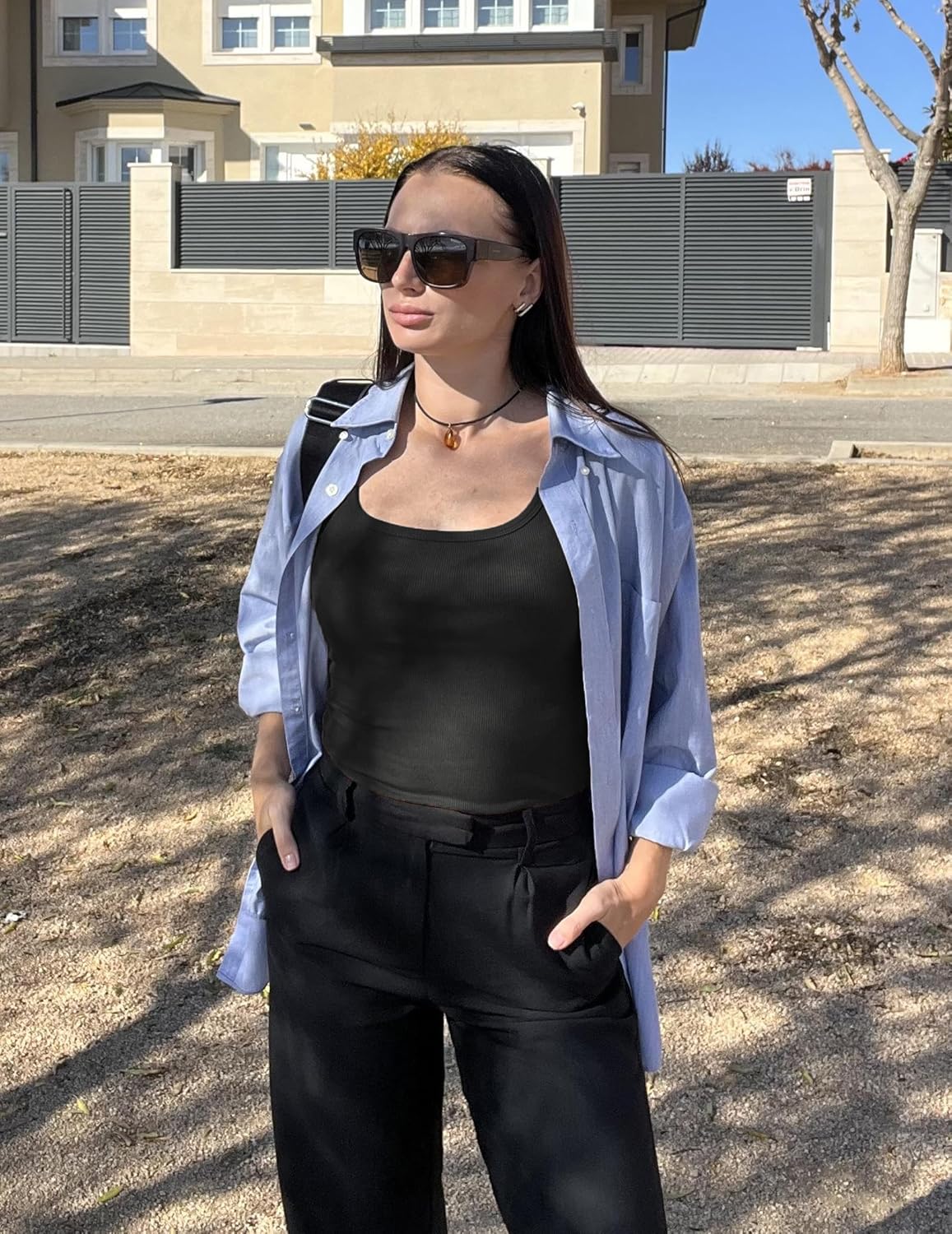 Zeagoo Womens Summer Tops Square Neck Ribbed Tank Tops Slim Fitted Racerback Sleeveless Shirts Basic Casual 2 Pack - Image 4