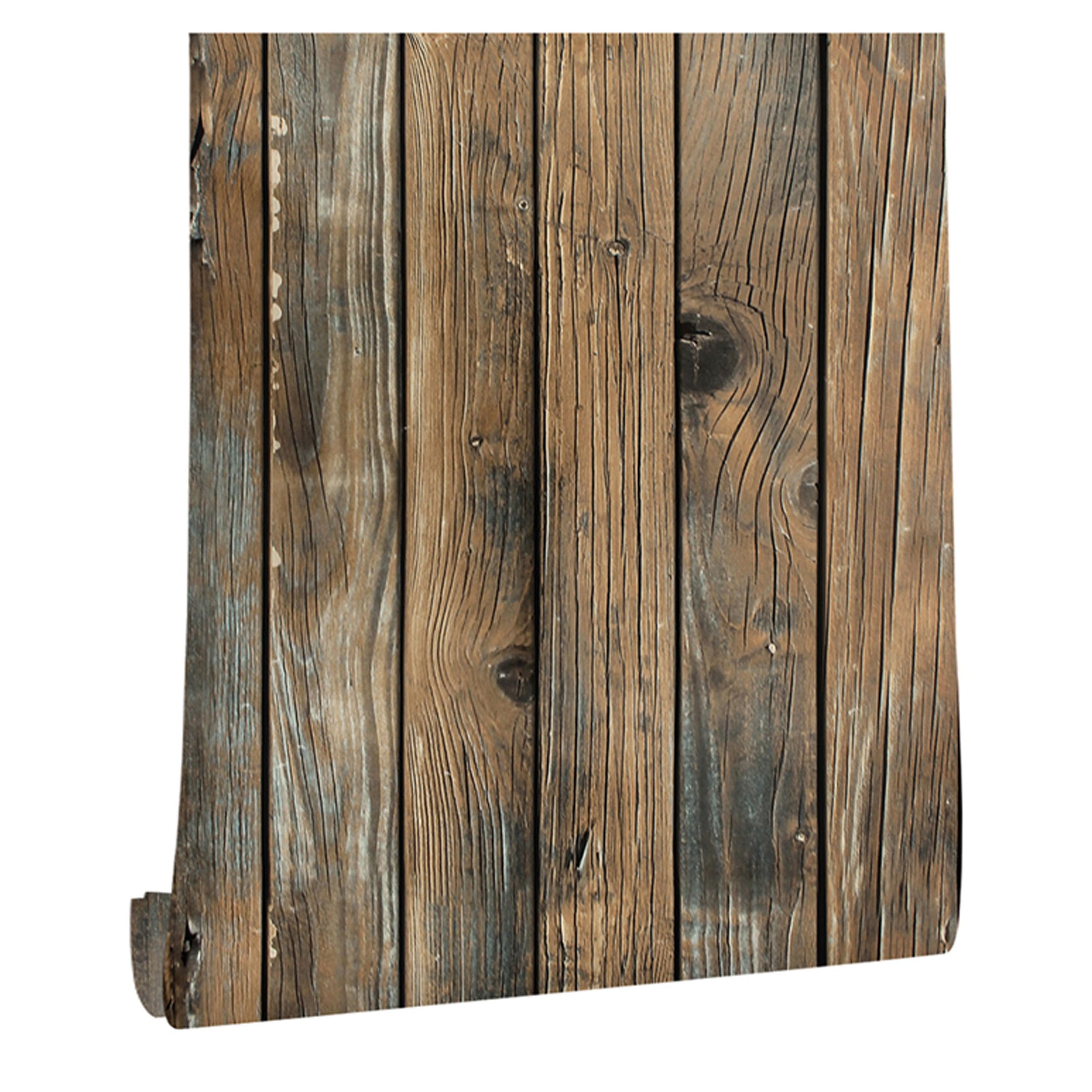 Self Adhesive Wallpaper Wood Effect, 44.5 x 500 cm Colorful Wood Grain Stripe Panel Effect Wallpaper Wooden Slat Wall paper Self Adhesive Furniture Wrap for Living Room,Bathroom,Drawer,Cabinets — image 1