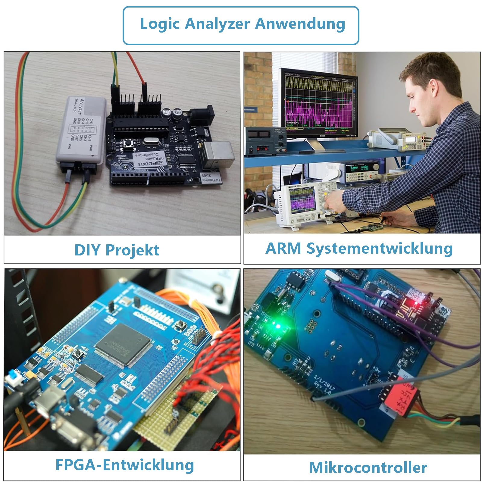 Rfeeuubft Logikanalysator 24MHz - 8-Kanal USB Analysegerät