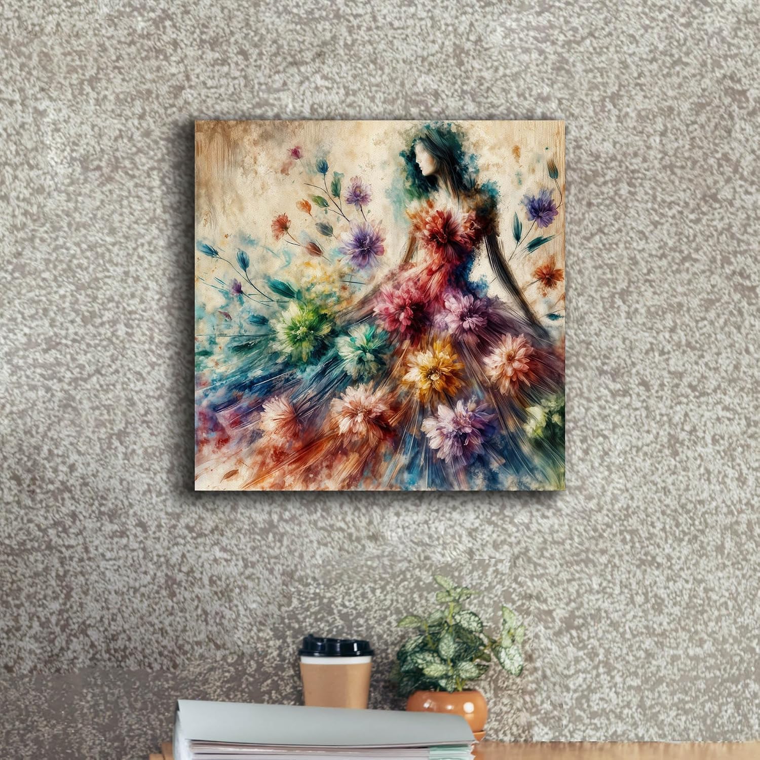 Epic Graffiti 'Abstract Flower Dress' by Rey Klimt Canvas Wall Art, 18" x 18"