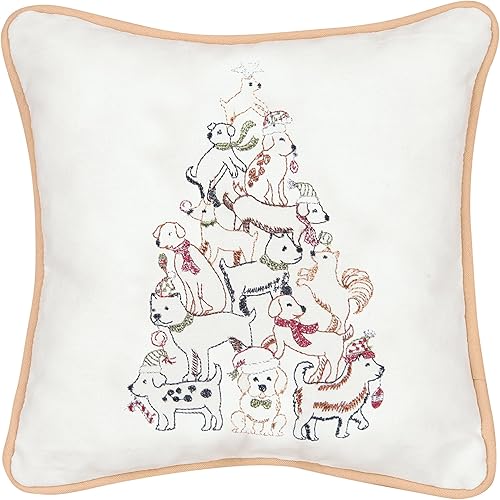 C&F Home Almohada decorativa de 10 x 10 pulgadas, diseño de árbol de Navidad, tamaño pequeño, regalo de Navidad, regalo de invierno, decoración