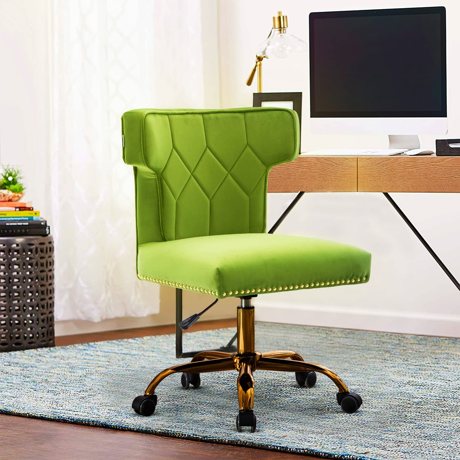 Recaceik Modern Velvet Home Office Chair, Adjustable Leisure Swivel ...