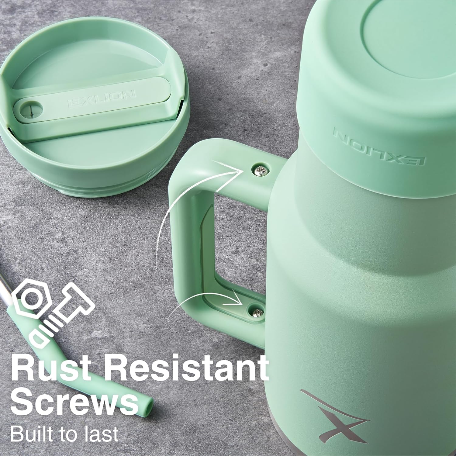 lexlion FlowOne Tumbler with Handle and Straw Lid 30 Oz– Insulated Stainless Steel Travel Mug – BPA-Free, Leakproof, Dishwasher Safe – Hot and Cold Drinkware – Car Cup Holder Fit - Image 7