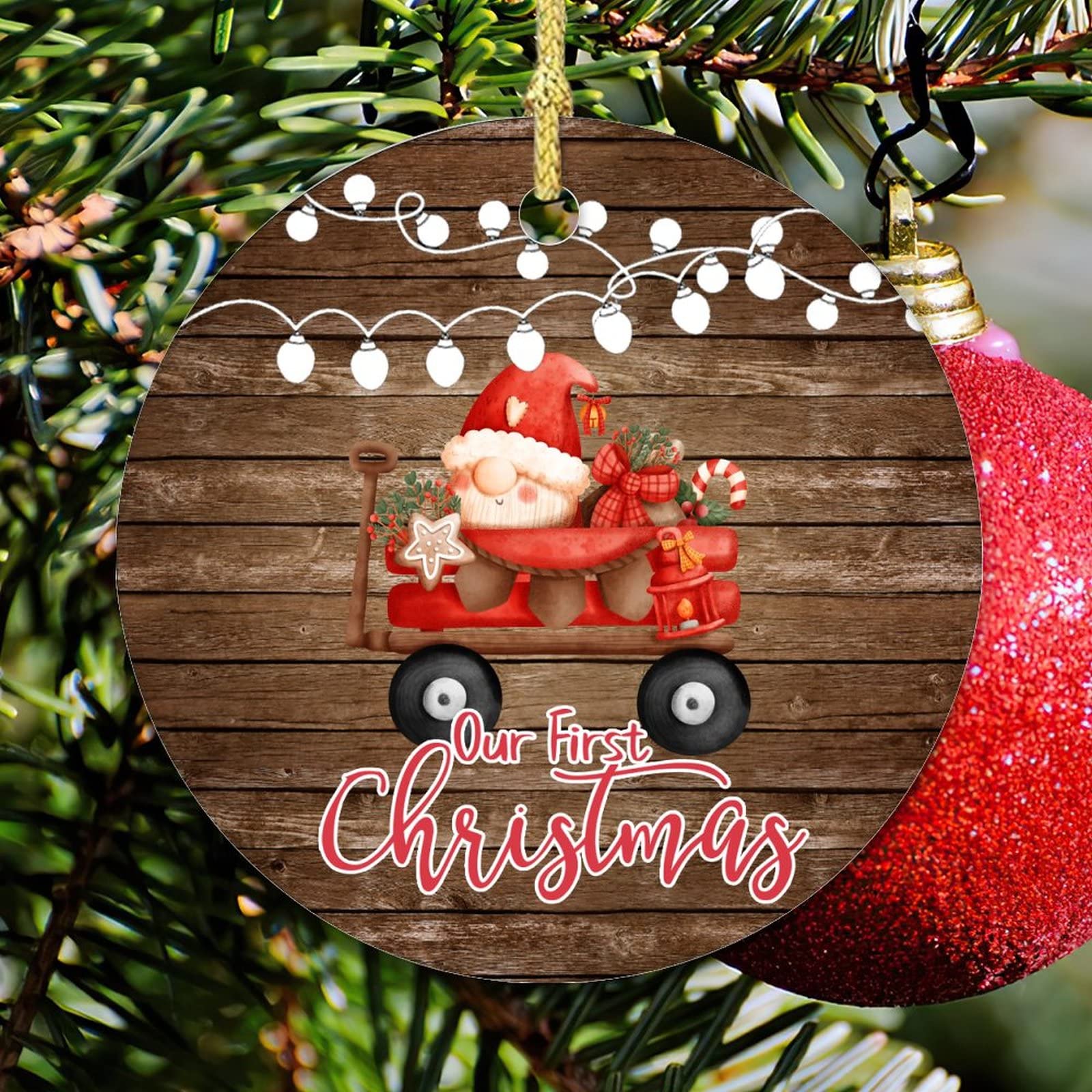 Personalized round christmas ornaments Clearance