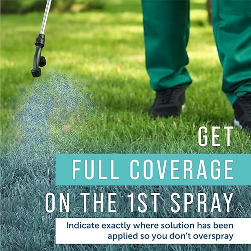 Miniatura 2 de Maplefield Tinte indicador de spray azul, botella de 8 onzas con pipeta, tinte para césped para rociadores e indicador de patrón de pulverización