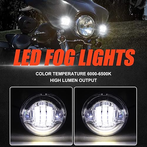 Miniatura 6 de Road King Passing Light 4.5 LED Lámparas antiniebla para motocicletas Bombilla auxiliar Proyector de motocicleta Lámpara de conducción (Plata)