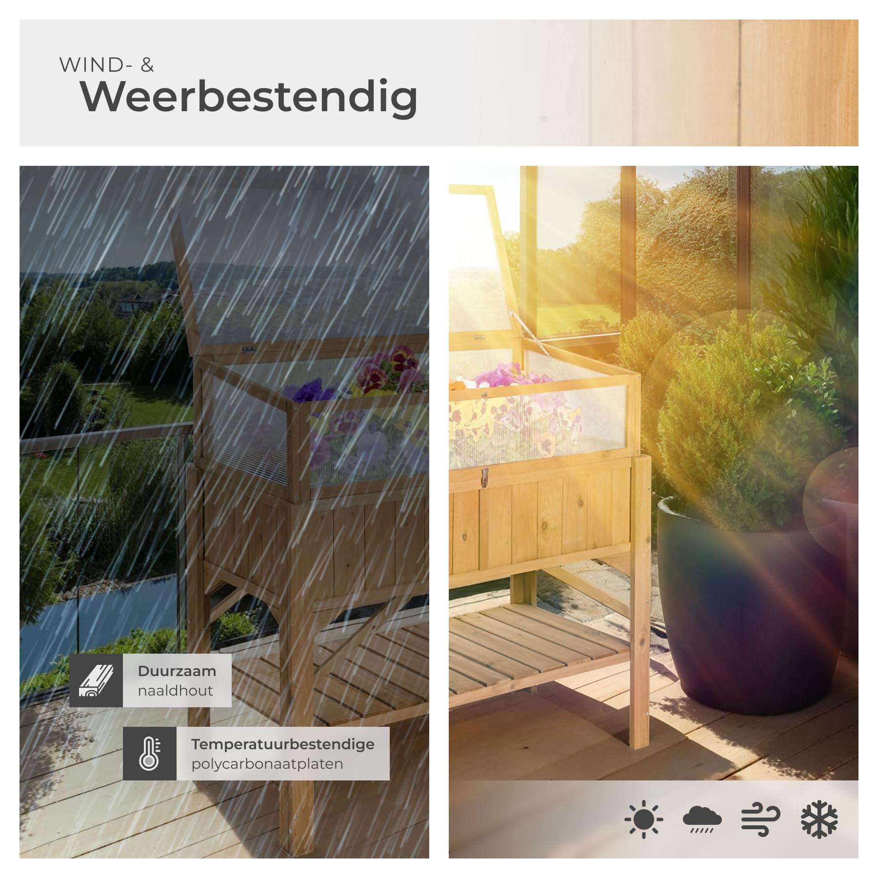 Weather resistance of the tectake® Raised Garden Bed