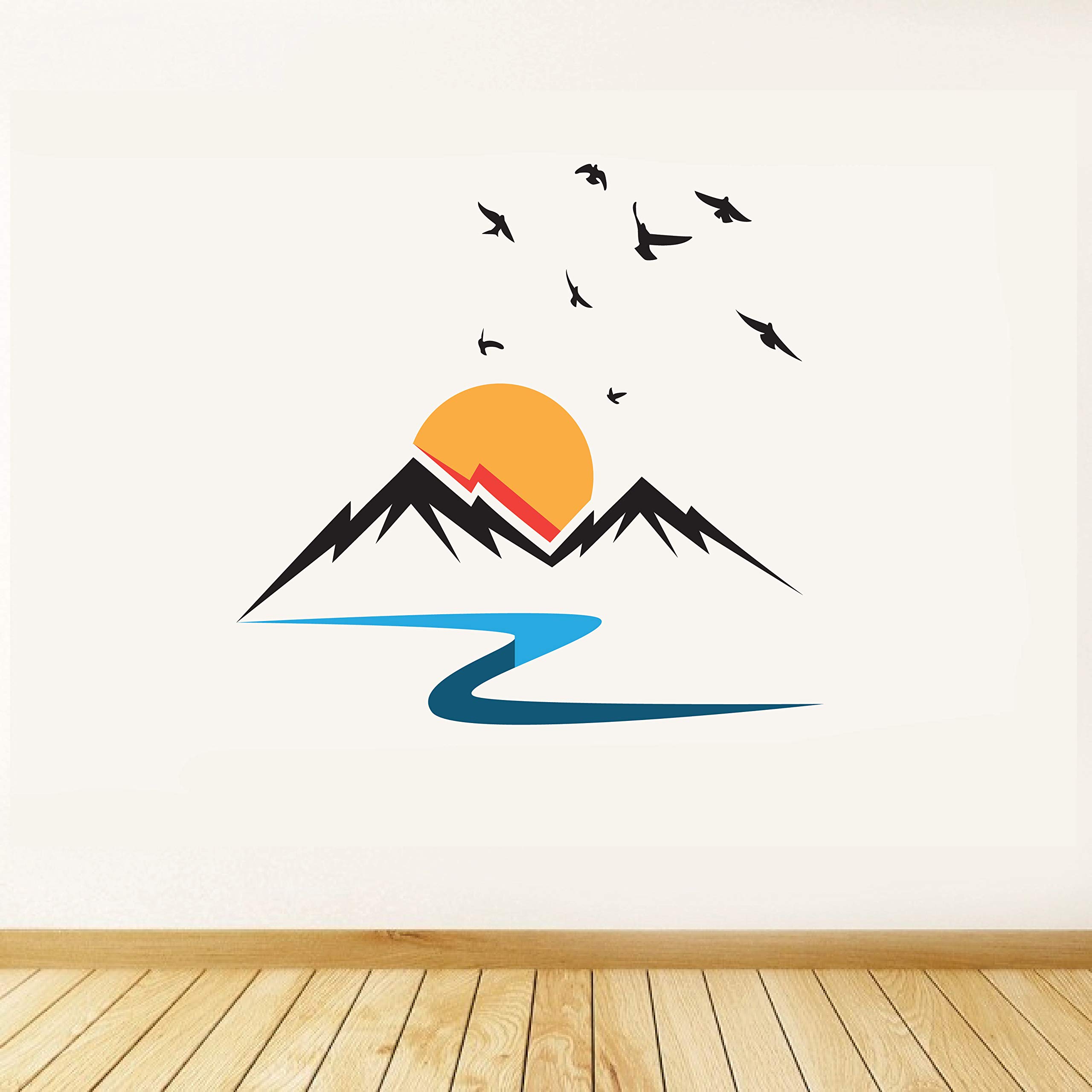 woopme Vinyl Sunrise in Mountain Printed Wall Stickers (100 X 100 cm, Multicolour) (B091648PTP) Amazon Price History, Amazon Price Tracker