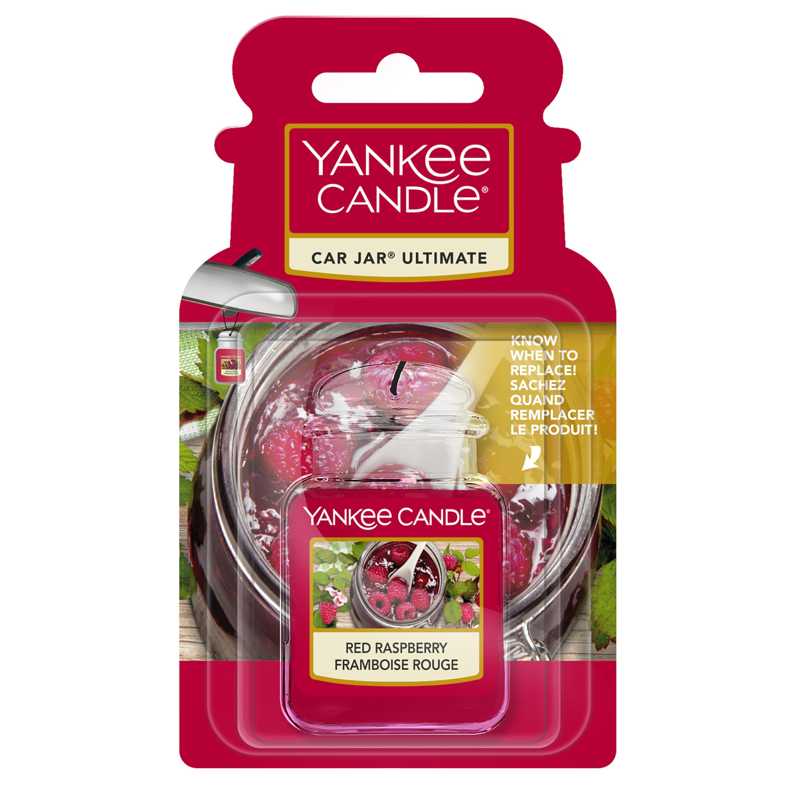 Car Jar Ultimate Scented Air Freshener | Red Raspberry | 2 count