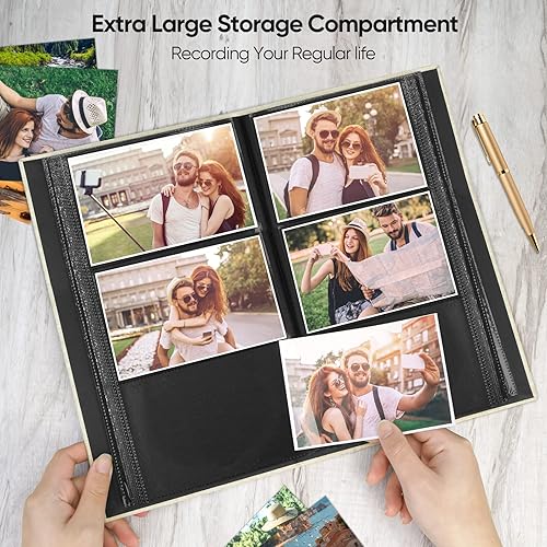 Miniatura 5 de Álbumes de fotos de 4 x 6, álbum de fotos con cubierta de lino con capacidad para 300 bolsillos, álbumes de fotos grises para fotos de 4 x 6