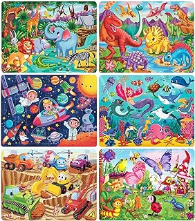 Wooden Puzzles for Kids Ages 4-6-8, 48 Piece Jigsaw Puzzles for Kids 3 4 5 6 7 8 Year Old, Toddler Children Preschool Puzzles Educational Toys for Boys and Girls