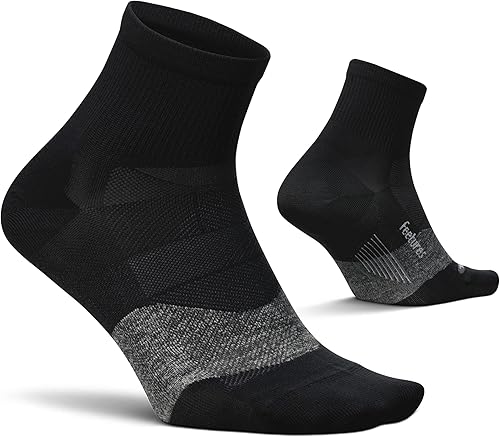 Feetures Elite Ultra Light Quarter - Calcetines deportivos para correr para mujeres y hombres compresión dirigida absorbe la humedad