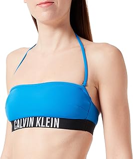 Calvin Klein Mujer Parte Superior de Bikini Bandeau con Relleno, Azul (Dynamic Blue), M