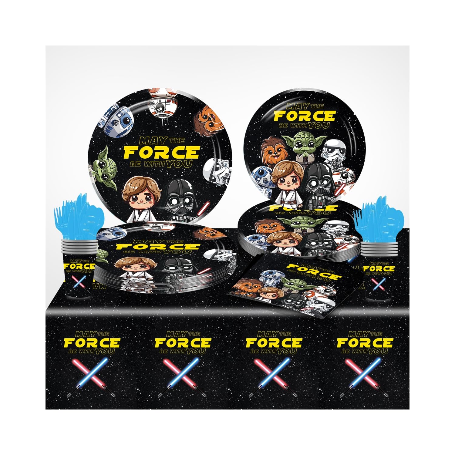 81Pcs Stars Birthday Party Supplies Black Galaxy Plates and Napkins Tableware Sets Outer Space Theme Party Decorations for Mens Boys Baby Shower Night