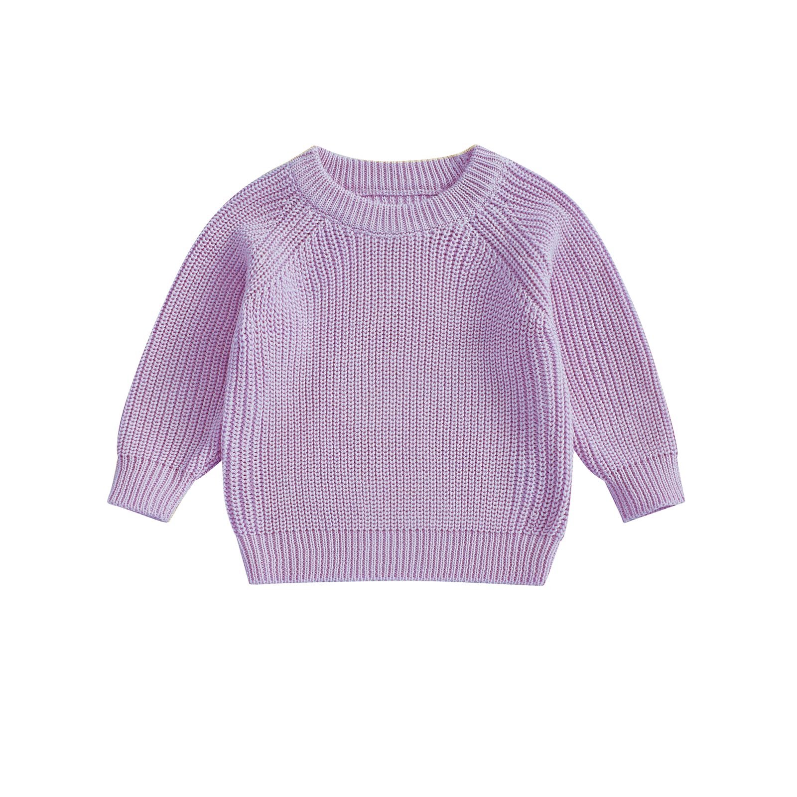Toddler Baby Girl Boy Sweater Sweatshirt Knit Long Sleeve Blouse Pullover Top Outerwear Warm Fall Winter Clothes (Purple, 12-18 Months)