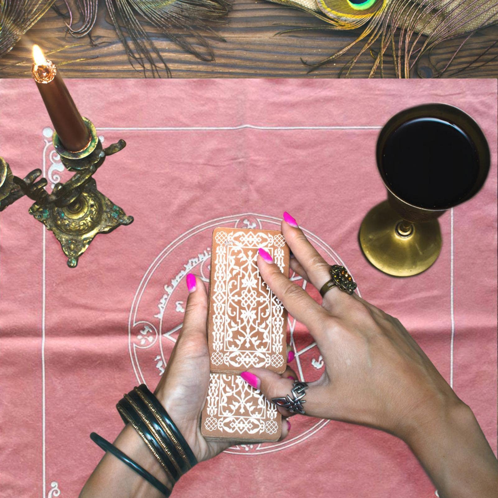 Amazon.co.jp: タロットクロス - 19.29x19.29インチ ピンク スクエア