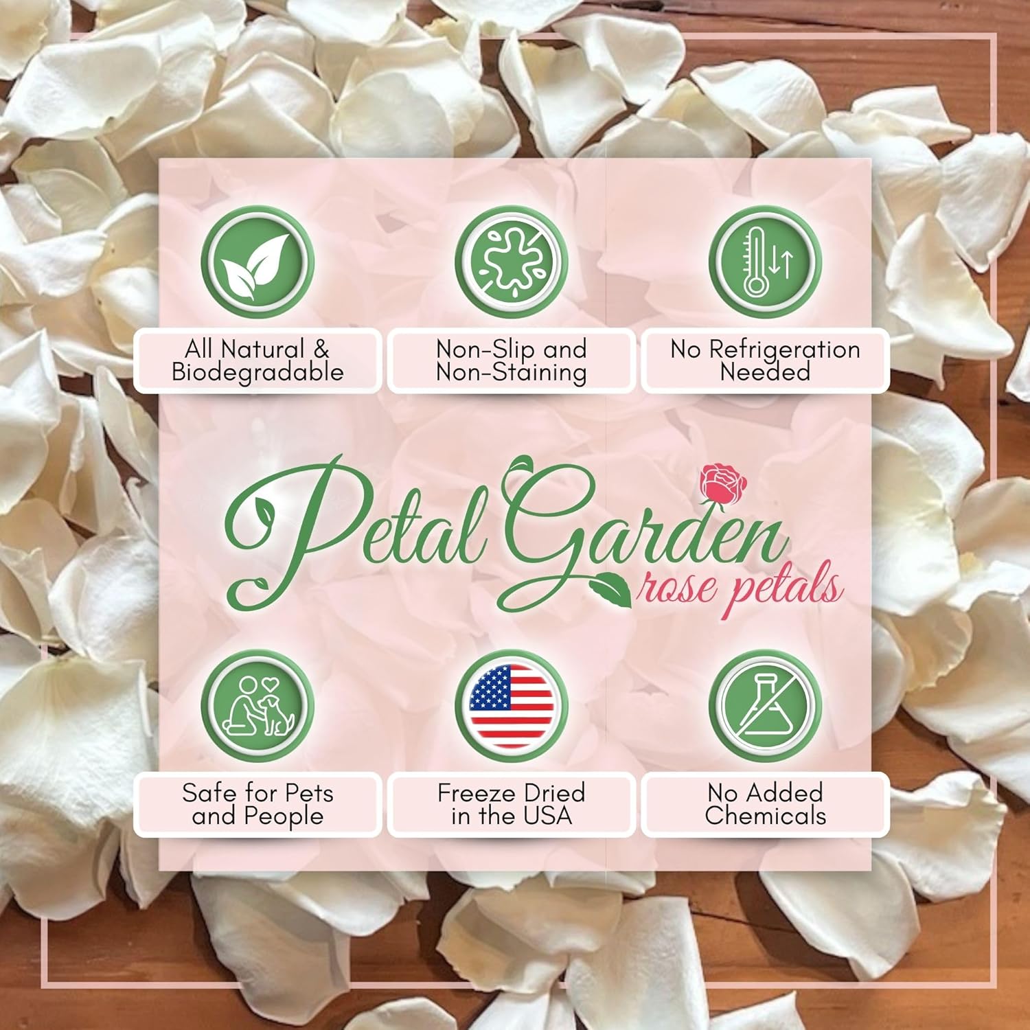 Rose Petals for Wedding Decoration, Bridal Toss, and Aisles, 10 cups, Freeze Dried, Use within 1 month (Blush/Ivory)