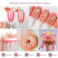 Vista 36 de Polvo de brillo comestible rosa de 0.35 onzas, polvo de grado alimenticio para tartas, polvo de postre insípido para hornear Cherrysea Food 1-dorado
