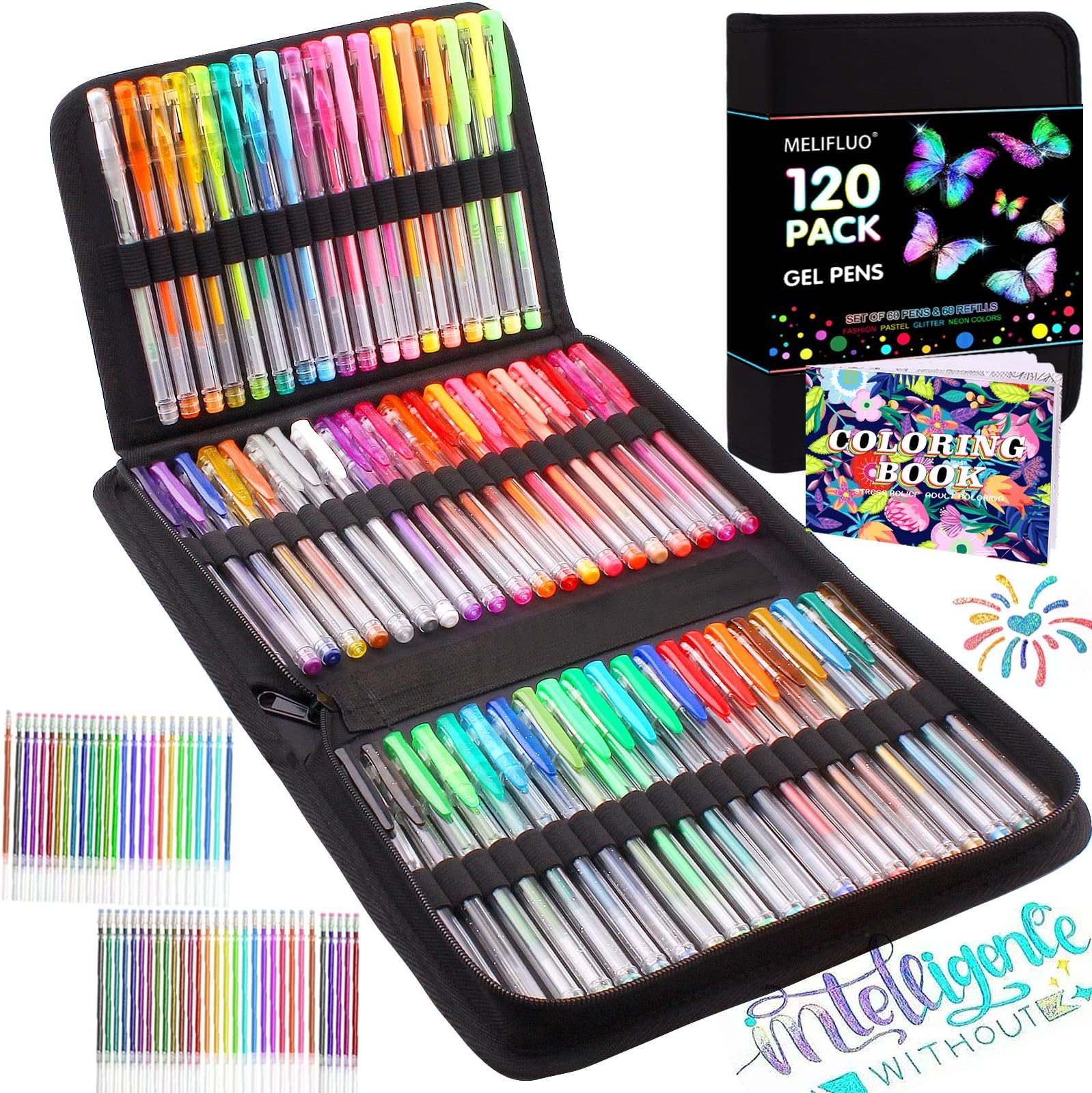 Minago Lot De 20 Mini Stylos à Encre Gel Pailletés - Couleurs Fun Et Saveurs Fruitées Pour Enfants