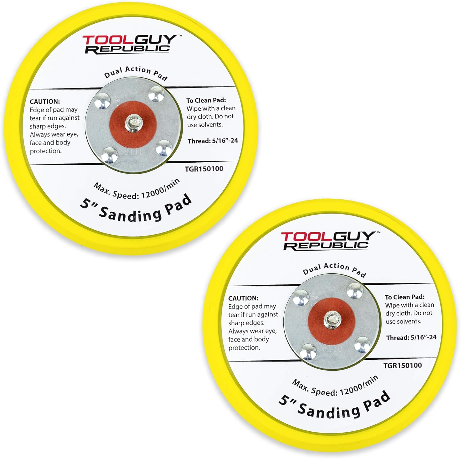 TGR 5" PSA Vinyl Low Profile Sanding Backup Pad - For Random Orbital Sanders (2 Pack)
