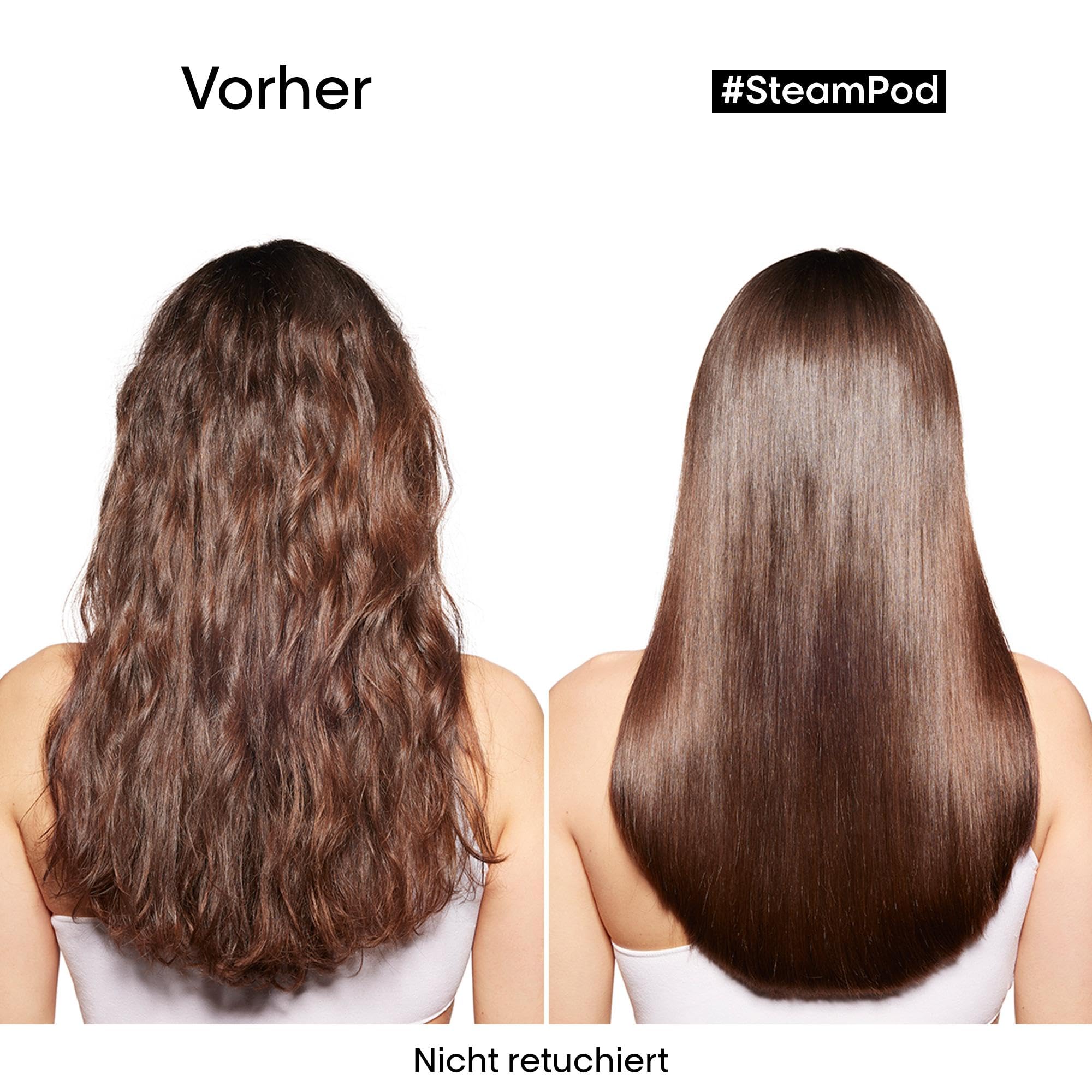 L'Oréal Professionnel SteamPod Glättungskonzentrat für alle Haartypen, Verwendbar mit allen Glätteisen, Schutz vor Hitze bis 230°C und hoher Luftfeuchtigkeit, Anti-Frizz, Schnelleres Styling, 50 ml