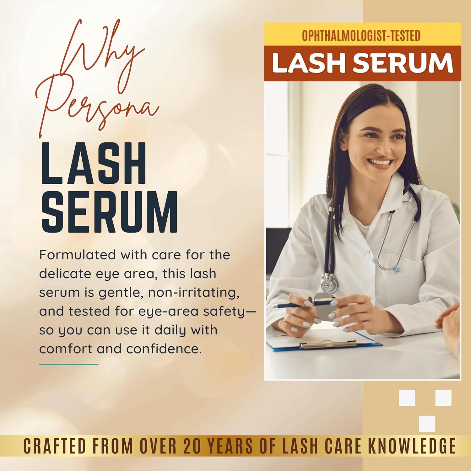 Eyelash Growth Serum - Advanced Biotin, Peptides & Botanical Extract Lash Enhancing Serum for Longer, Thicker Lashes and Brow, Visible Results in 2 Weeks - Hormone-Free, Non-Irritating Formula, 5ml - Image 3