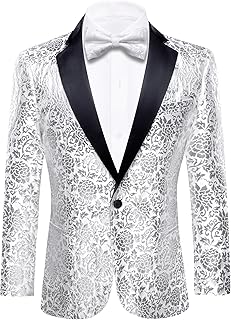 Blazer for Men Paisley Sport Coat Lightweight Suit Jacket Regular Tuxedo Flower Mardi Gras Carnival Gift