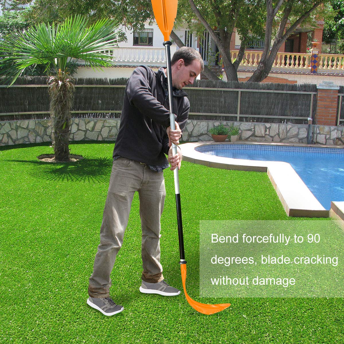 Doppelpaddel Kajak Paddel, Kanu Paddel Aluminium Sup Doppelpaddel 222cm Stechpaddel Super Leicht für Schlauchboot, Kanu, Kanadier Boot Ruderboot