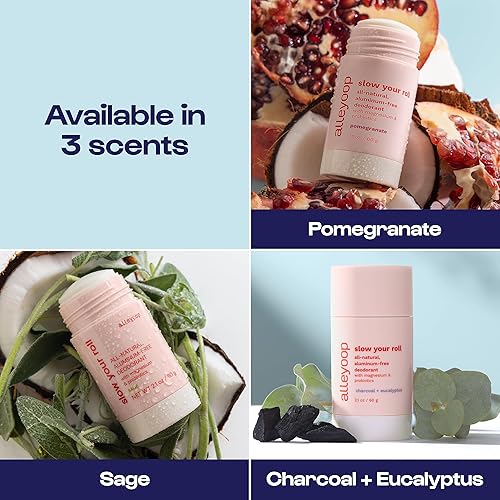 Miniatura 3 de Alleyoop Slow Your Roll Desodorante totalmente natural para mujeres y hombres en eucalipto de carbón, formulado con hidróxido de magnesio,