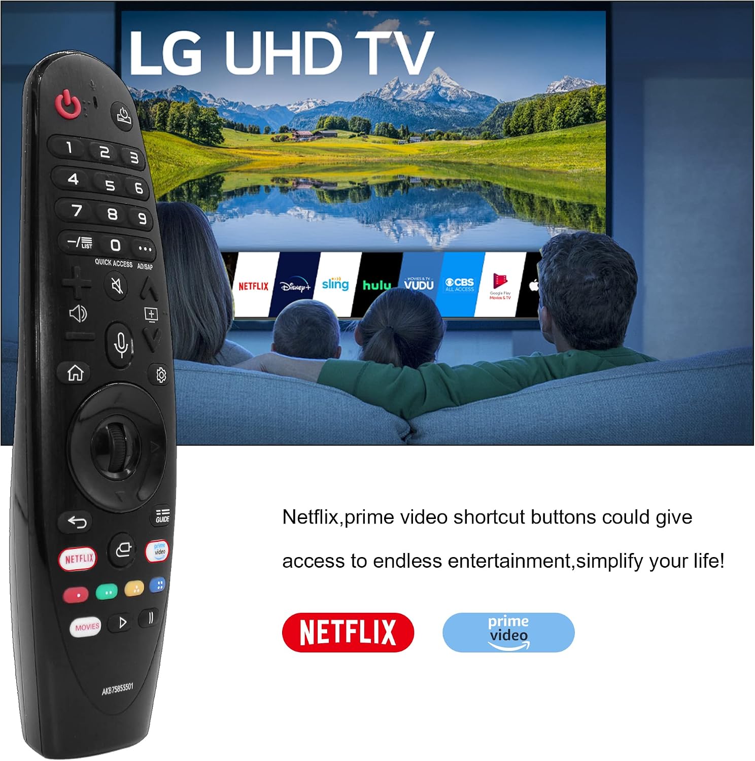 ZYK Remote Control for LG Smart TV Replacement for LG-TV-Remote with voice Function,MR20GA LG Magic Remote,for LG LED OLED LCD 4K UHD TV 2020 2019 2018 2017 Models Netflix and Prime Video,Google/Alexa