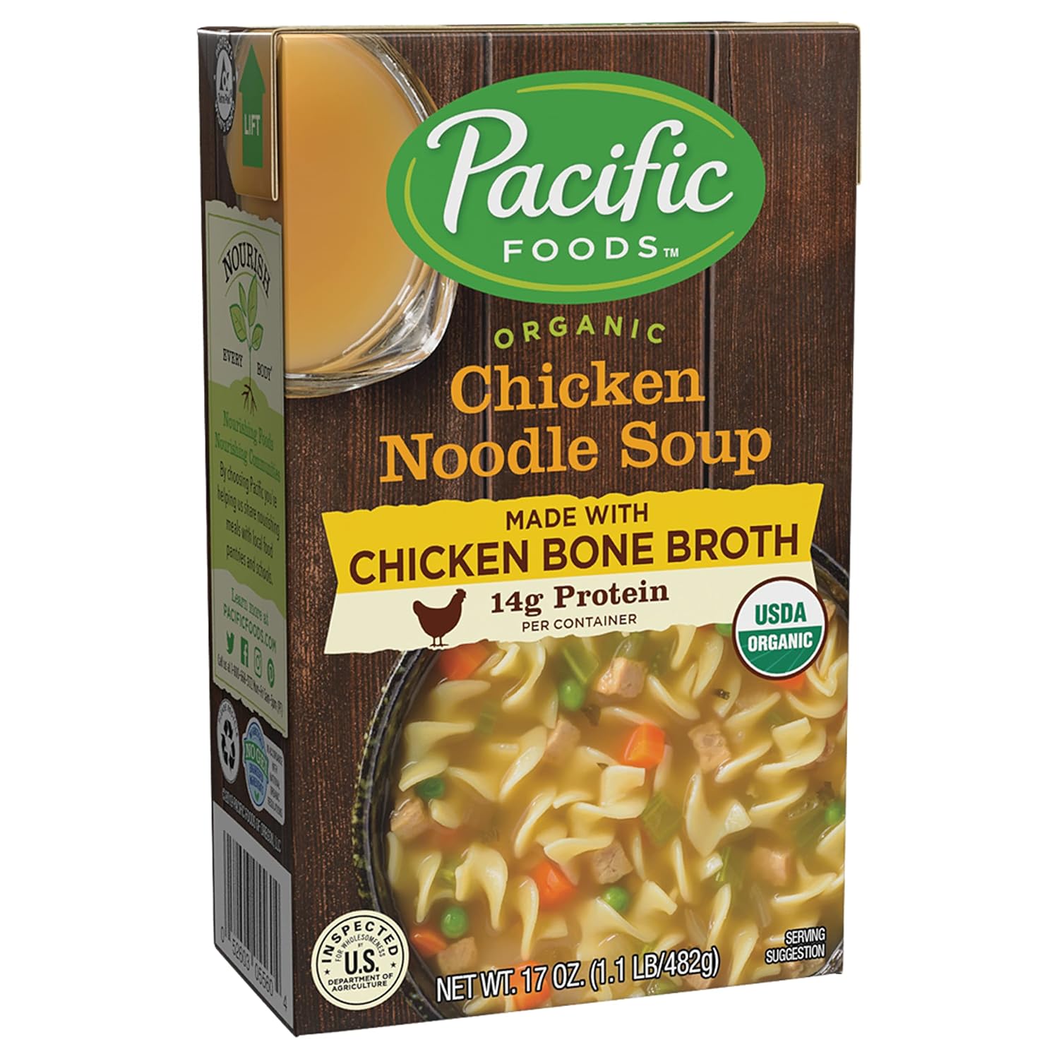 PACIFIC FOODS Organic Chicken Noodle Soup, 17 OZ