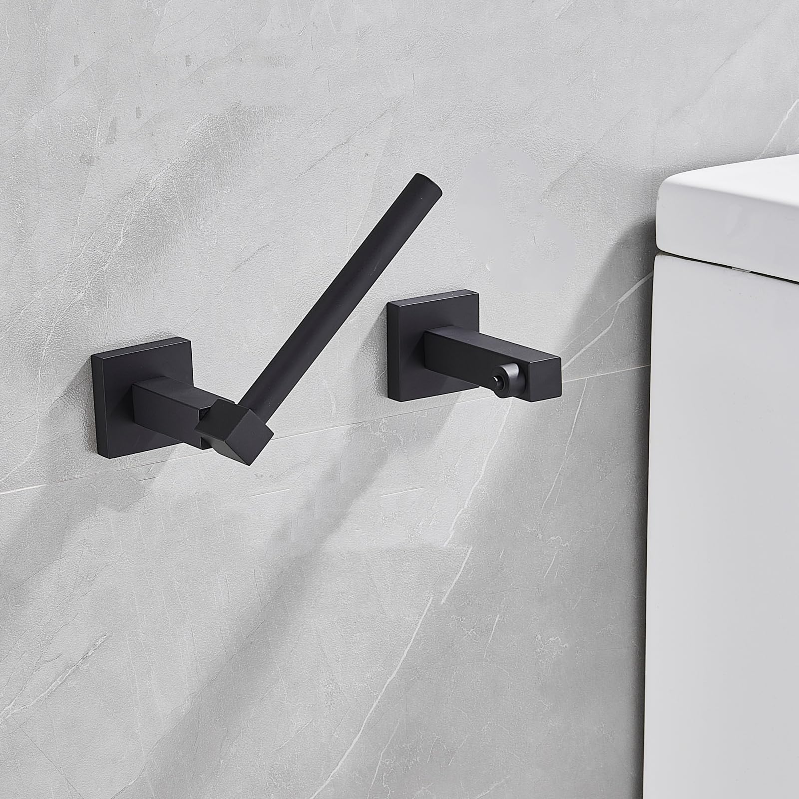 NSCMQSL Wall Mounted Tissue Holder, Toilet Tissue Holder, Stainless Steel Movable Roll Holder for Easy Installation Suitable for Bathrooms and Toilet (Black)