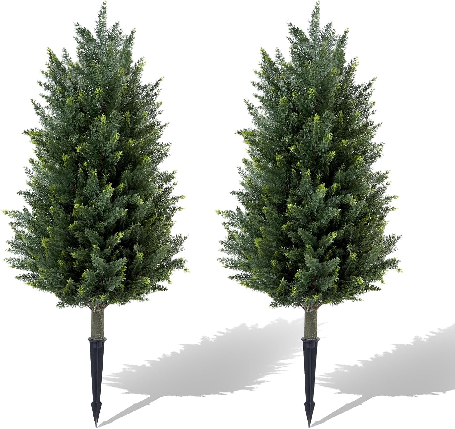 LAFORMO 3ft Cedar Pair with Ground Spikes and Lights