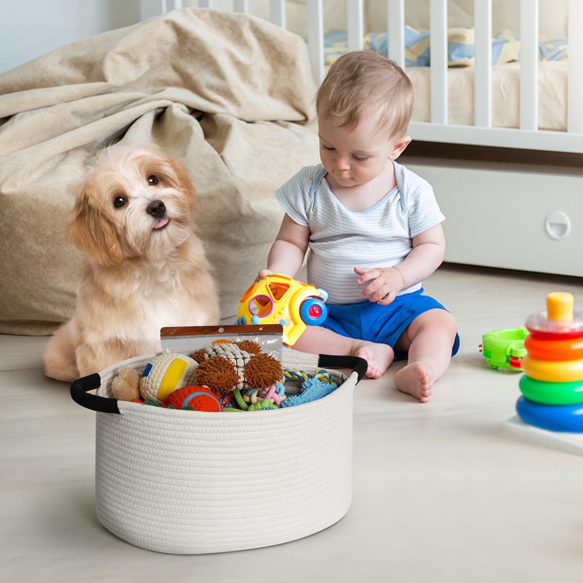 Amazon.com : WILLITAT Woven Dog Toy Basket, 15.7