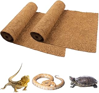 Reptilien-Teppich Kokosfaser, 2 Pack natürliche Reptilien-Teppich Terrarium Liner Bedding Reptil-Substrat Matte Lieferungen für Bartagame Leopard Gecko Iguana Schlange product image