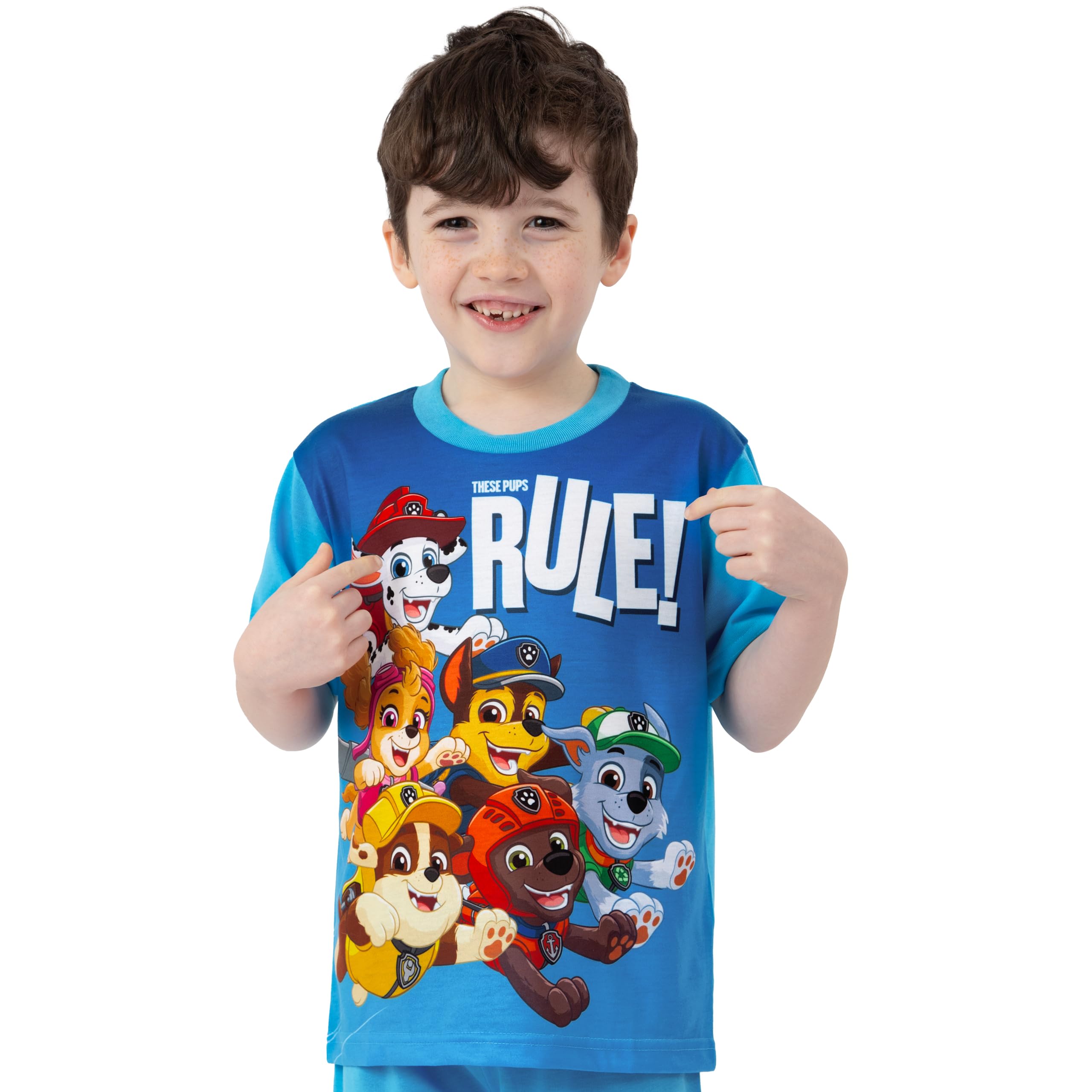 PAW Patrol Piżama, Piżamowy Chłopięca Z Marshallem I Chasem, Letnia Piżama Z Krótkim Rękawem, Zestaw Piżamowy Dla Chłopców
