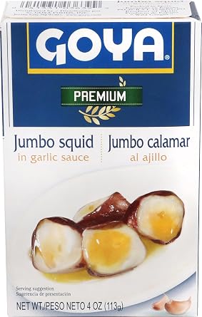 Goya Foods Octopus Style Squid Pieces in Garlic Sauce, 4 Ounce (Pack of 25)